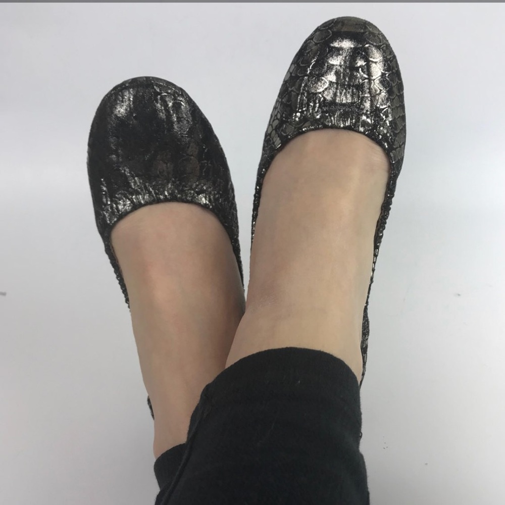 Lucky Brand “Erin” Metallic Snake Ballet Flat